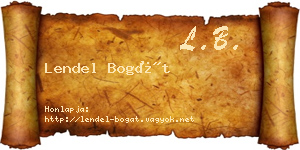 Lendel Bogát névjegykártya